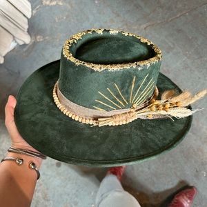 CUSTOM EMRALD GREEN BOLERO STYLE HAT 🤠